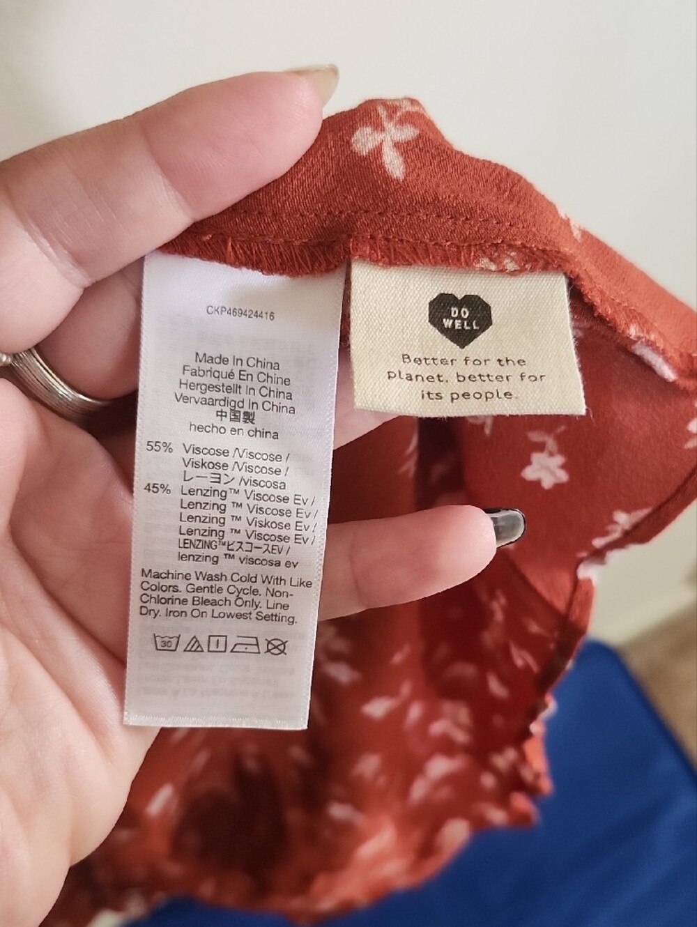 Madewell Rust Color Floral True Wrap Midi Dress with Tie Waist Ruffles - Picture 3 of 7